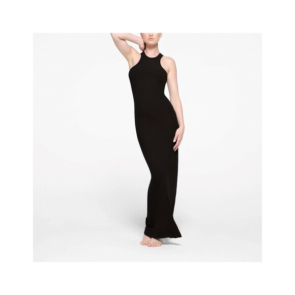 Skims Soft Lounge Long Tank Dress Onyx Size Small - Picture 1 of 11